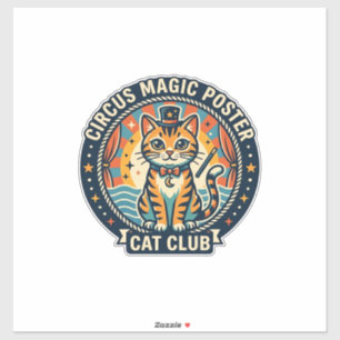 Circus Magie Poster Kat Cute Kitty Ontwerp - Circu Sticker