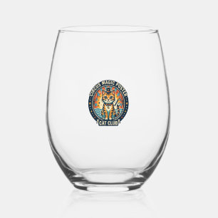 Circus Magie Poster Kat Cute Kitty Ontwerp - Circu Wijnglas Zonder Voet
