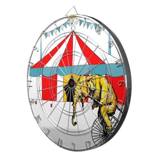 Circus memorabilia in herinnering brengen aan Circ Dartbord (Voorkant Rechts)