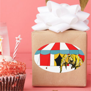 Circus memorabilia in herinnering brengen aan Circ Ovale Sticker
