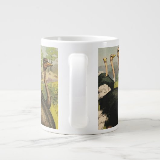  circus met struisvogels en grote vogels. extra grote beker (Achterkant)