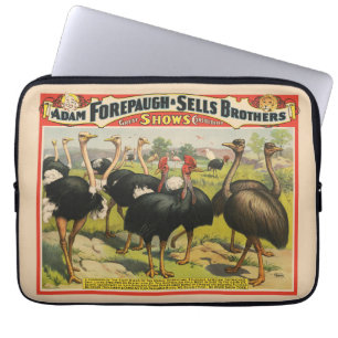  circus met struisvogels en grote vogels. laptop sleeve