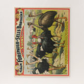  circus met struisvogels en grote vogels. legpuzzel (Verticaal)