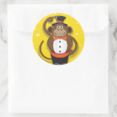 Circus Monkey Ronde Sticker (Tas)