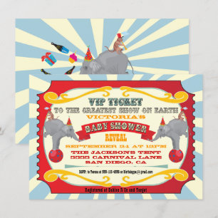 Circus of carnaval Baby shower Kaart