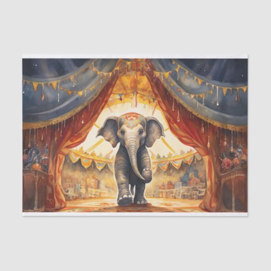 Circus Olifant 3 Decoupage papier (Voorkant)