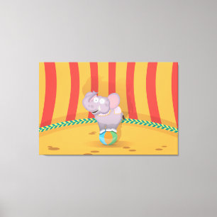 Circus Olifant Canvas Afdruk