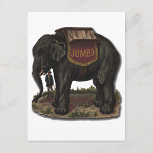  Circus Olifant Jumbo Retro Kaart Knipsel