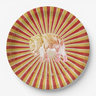 Circus Olifant op Stripe Poster Papieren Bordje
