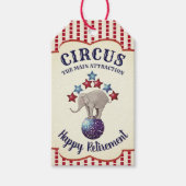 Circus Olifant Pensioen Cadeaulabel (Voorkant)