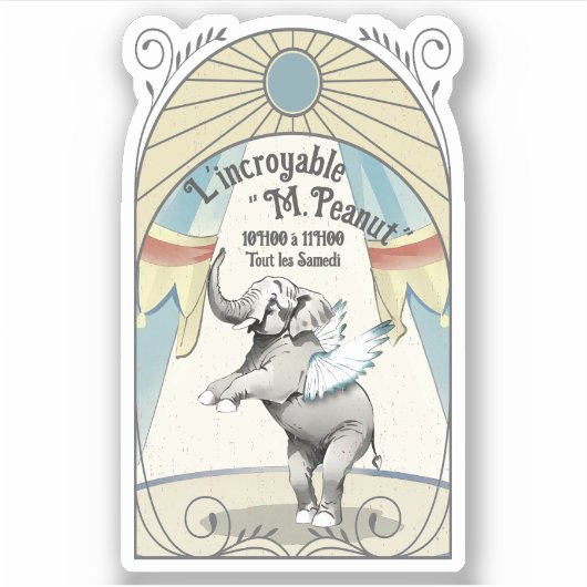  circus olifant podiumdier Frans Sticker (Voorkant)
