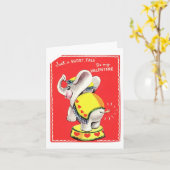 Circus Olifant Valentijn Kaart (Gele Bloem)