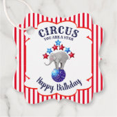 Circus Olifant Verjaardag Bedankjes Labels (Voorkant)