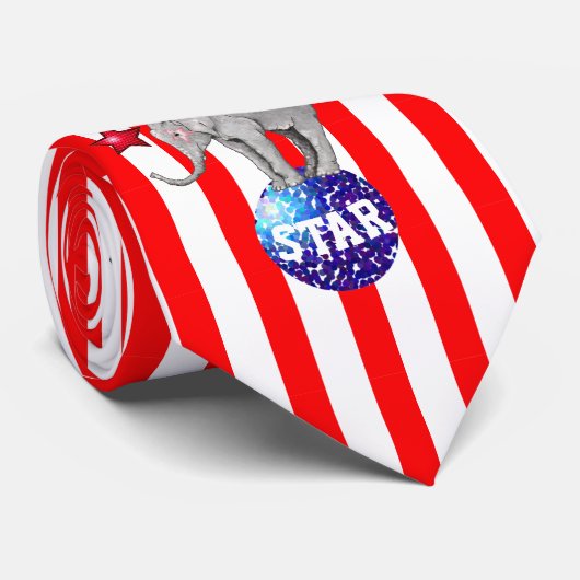 Circus Olifanten Stripe Carnaval Stropdas (Opgerold)