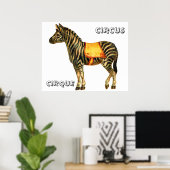  circus optredend zebra poster (Thuiskantoor)