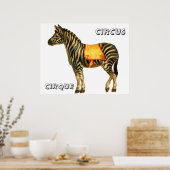  circus optredend zebra poster (Keuken)