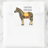 circus optredend zebra vierkante sticker (Tas)