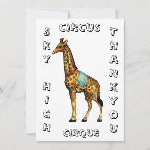  circus optredende giraffe bedankkaart