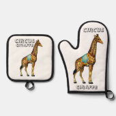 circus optredende giraffe ovenwant & pannenlap set (Voorkant)