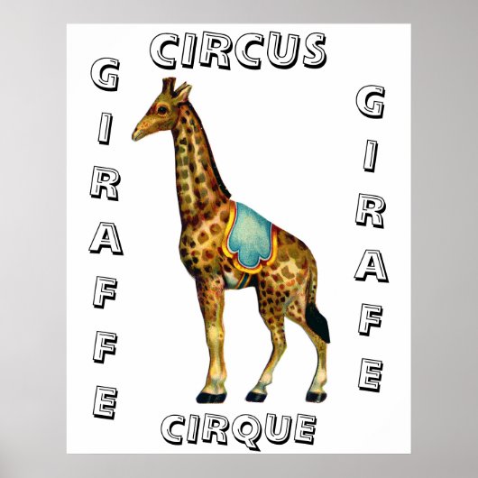  circus optredende giraffe poster (Voorkant)