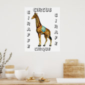  circus optredende giraffe poster (Keuken)