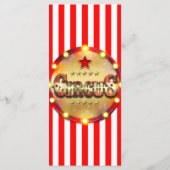 Circus Party Event Red White Gold Stried Menu (Dos)