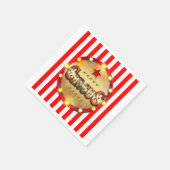 Circus Party Event Rood Wit Goud Gestreept Chic Servetten (Hoek)