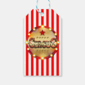 Circus Party Event Rood Wit Goud Gestreept Favor Cadeaulabel (Achterkant)