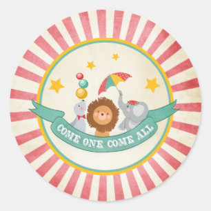 Circus Party Favor Labels Carnival Envelope