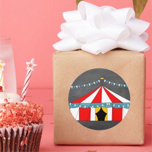 Circus Party Gifts Ronde Sticker (Feest)