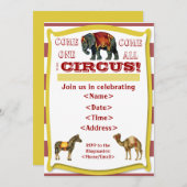 Circus Party Invitation Kaart (Voorkant / Achterkant)