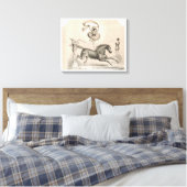 Circus performer springen over een groot lint canvas afdruk (Insitu (Slaapkamer))