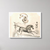 Circus performer springen over een groot lint canvas afdruk (Voorkant)