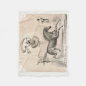 Circus performer springen over een groot lint fleece deken (Voorkant)