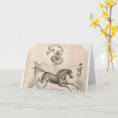 Circus performer springen over een groot lint kaart (Gele Bloem)