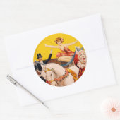 Circus performers illustratie ronde sticker (Envelop)