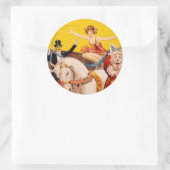 Circus performers illustratie ronde sticker (Tas)