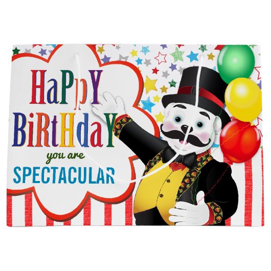 Circus Polar Beer Kinderen van Birthday Groot Cadeauzakje (Voorkant)