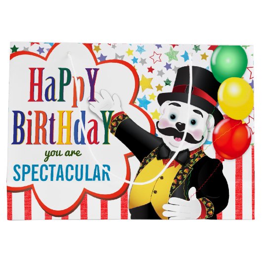 Circus Polar Beer Kinderen van Birthday Groot Cadeauzakje (Achterkant)