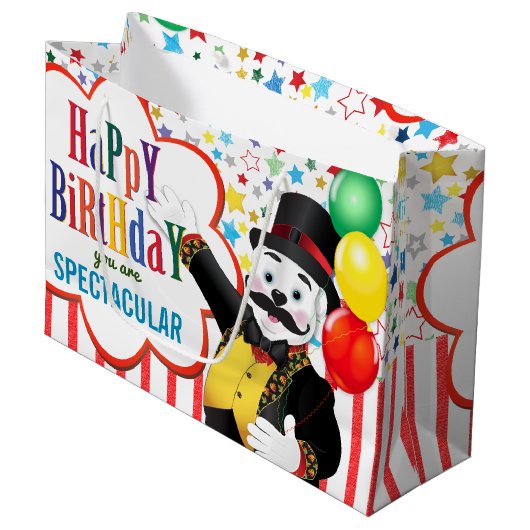 Circus Polar Beer Kinderen van Birthday Groot Cadeauzakje (Voorkant Gekanteld)