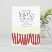 Circus Popcorn carnaval Birthday Uitnodiging (Staand voorkant)