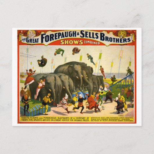 Circus Poster Briefkaart (Voorkant)