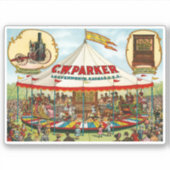  Circus Poster. C.W. Parker. Sticker (Voorkant)