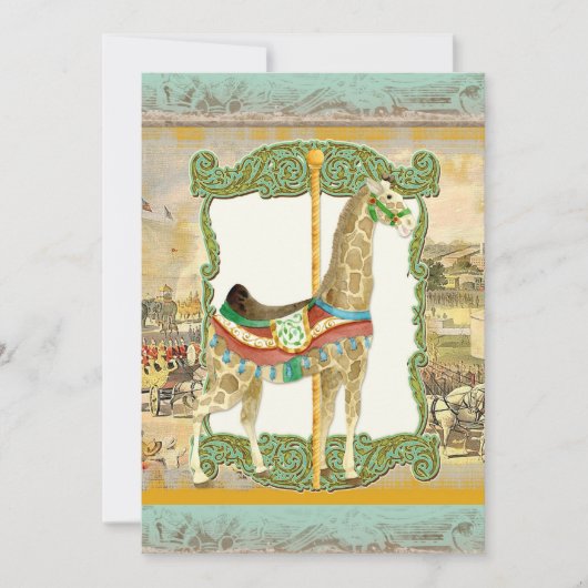  Circus Poster, Giraffe Baby shower Kaart (Voorkant)