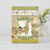  Circus Poster, Giraffe Baby shower Kaart (Staand voorkant)