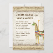  Circus Poster, Giraffe Baby shower Kaart (Achterkant)