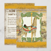  Circus Poster, Giraffe Baby shower Kaart (Voorkant / Achterkant)