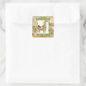 Circus Poster, Giraffe Baby shower Vierkante Sticker (Tas)