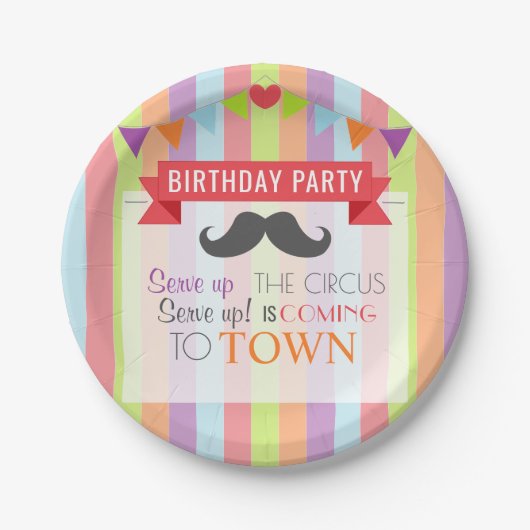  Circus Poster Kindergeboortedag Papieren Bordje (Voorkant)