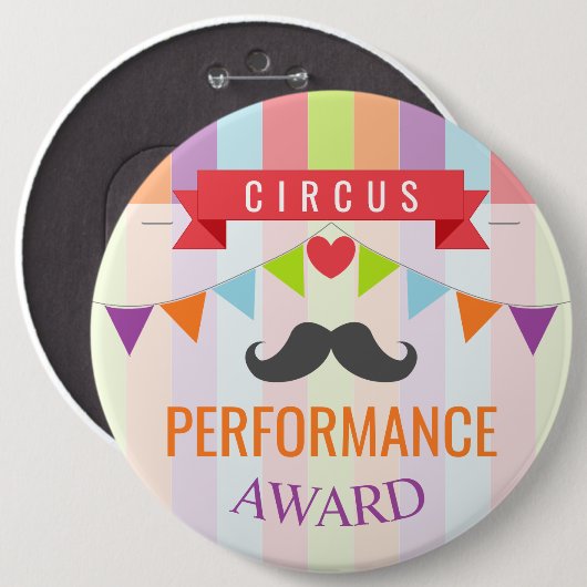 Circus Poster Kindergeboortedag Ronde Button 6,0 Cm (Voorkant /achterkant)